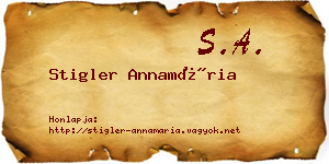 Stigler Annamária névjegykártya